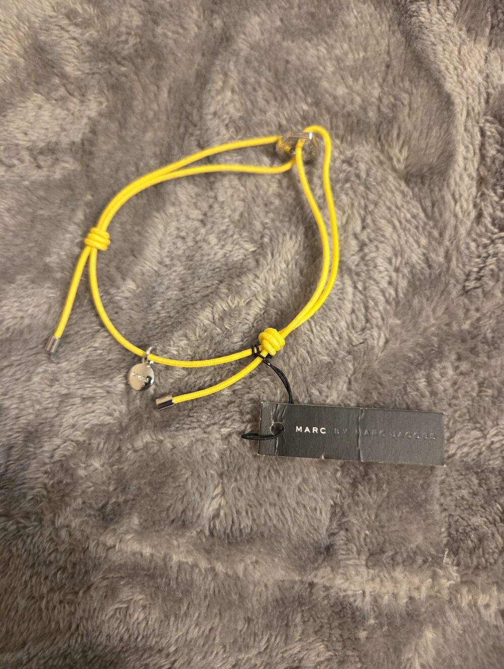 Marc by Marc Jacobs Bright Yellow Cord Bracelet with Heart Charm